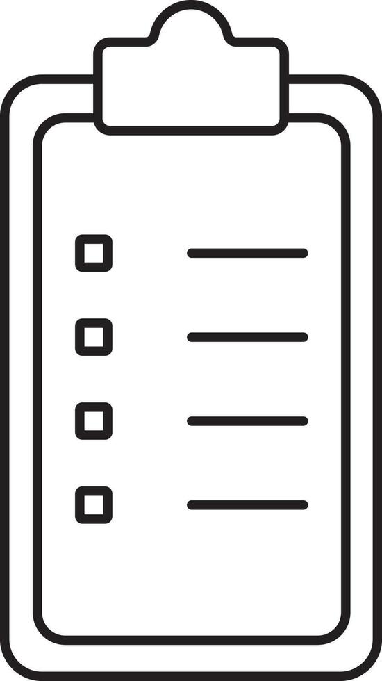 Option Clipboard Icon In Black Outline. vector