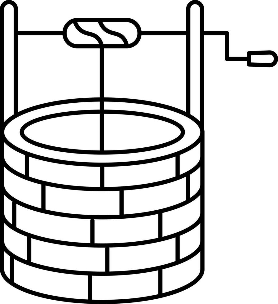 Water Well Icon Or Symbol In Linear Style. vector