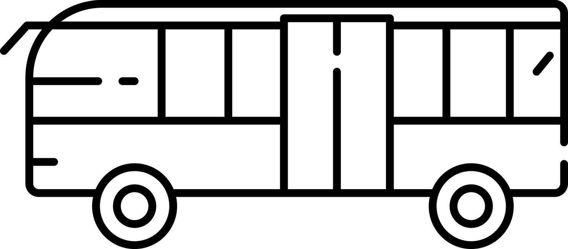 Isolated Bus Icon In Black Line Art. vector