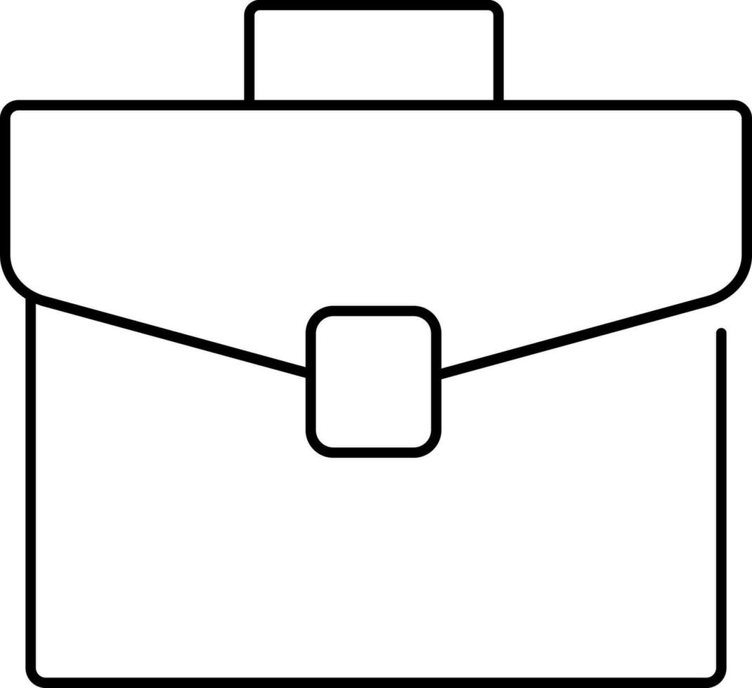 Black Line Art Illustration Of Briefcase Icon. vector