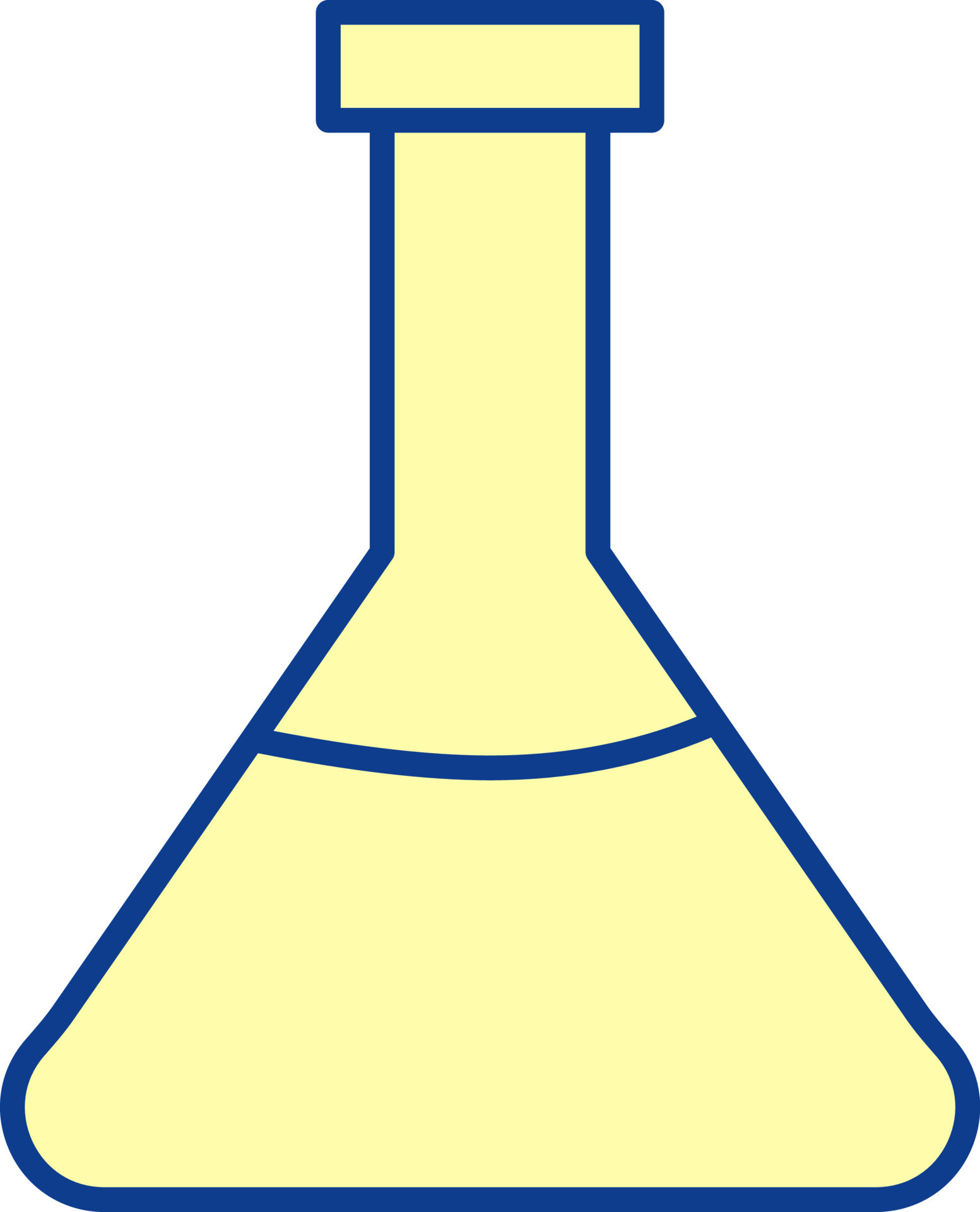 Illustration Of Erlenmeyer Flask Icon In Yellow Color. 24144592 Vector