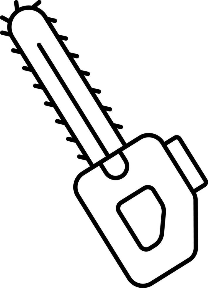 Chain Saw Icon Or Symbol In Line Art. vector
