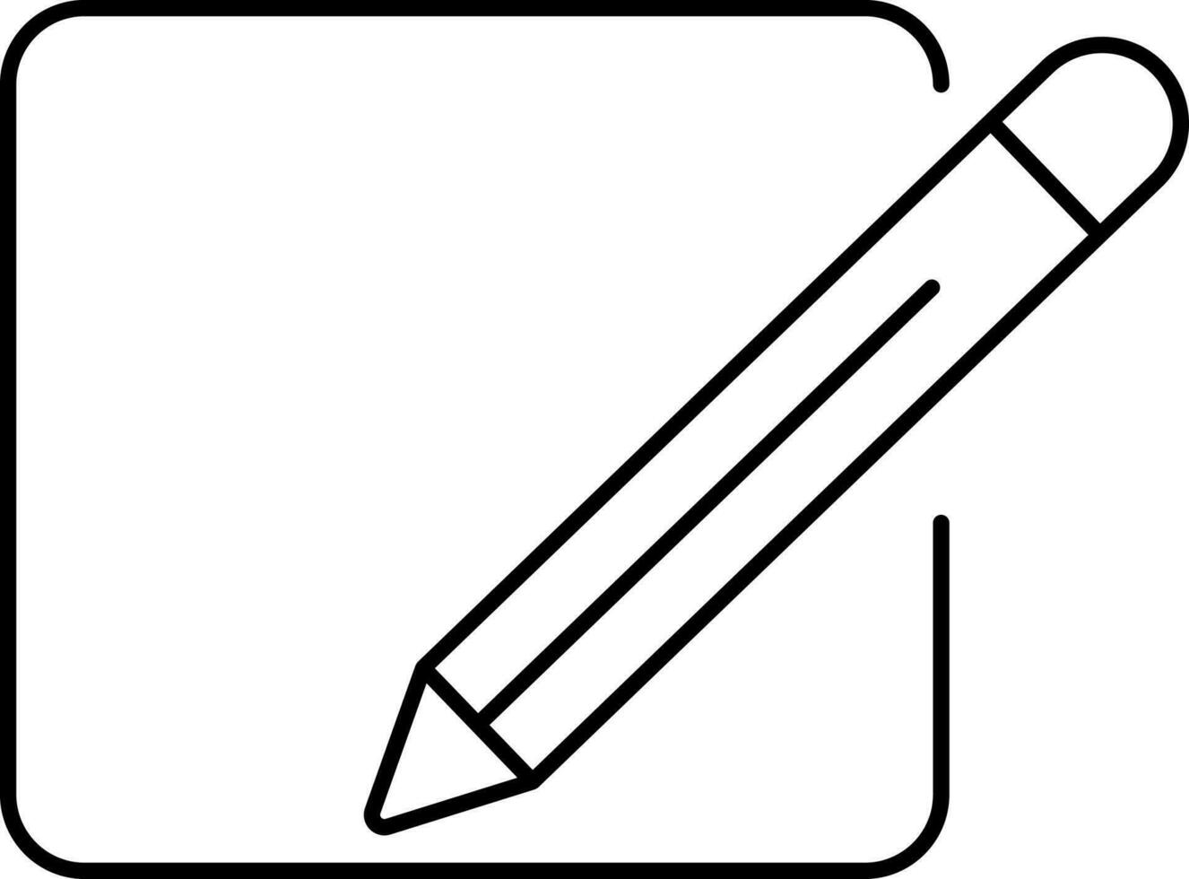 Black Outline Illustration Of Edit tool Icon. vector
