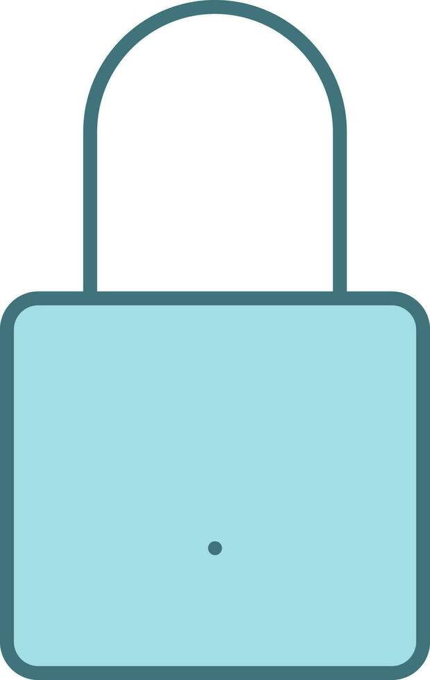 Flat Style Lock Icon In Blue Color. vector