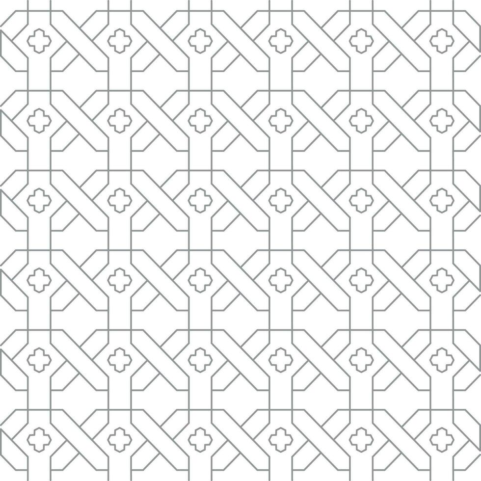 Seamless Islamic Geometric Pattern Background In White Color. vector