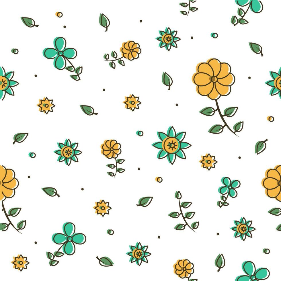 Seamless Pattern Of Floral Background. vector