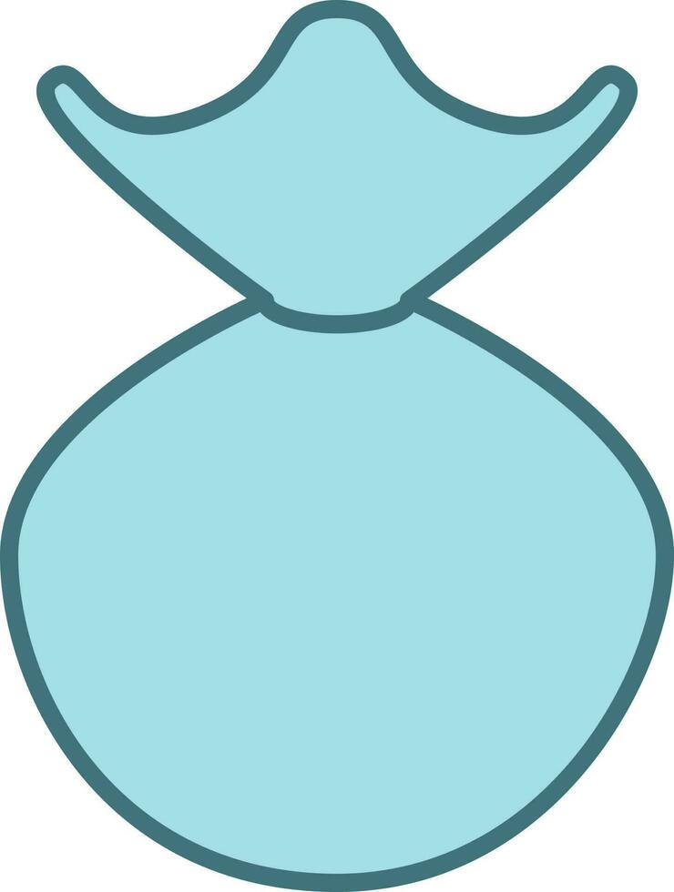 Flat Style Pouch Bag Icon In Blue Color. vector