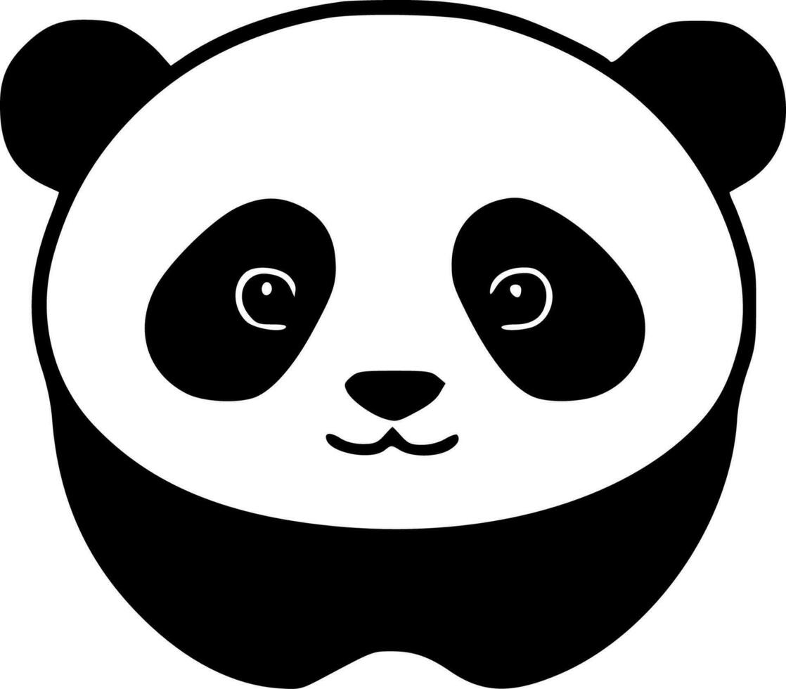 Panda, Minimalist and Simple Silhouette - Vector illustration