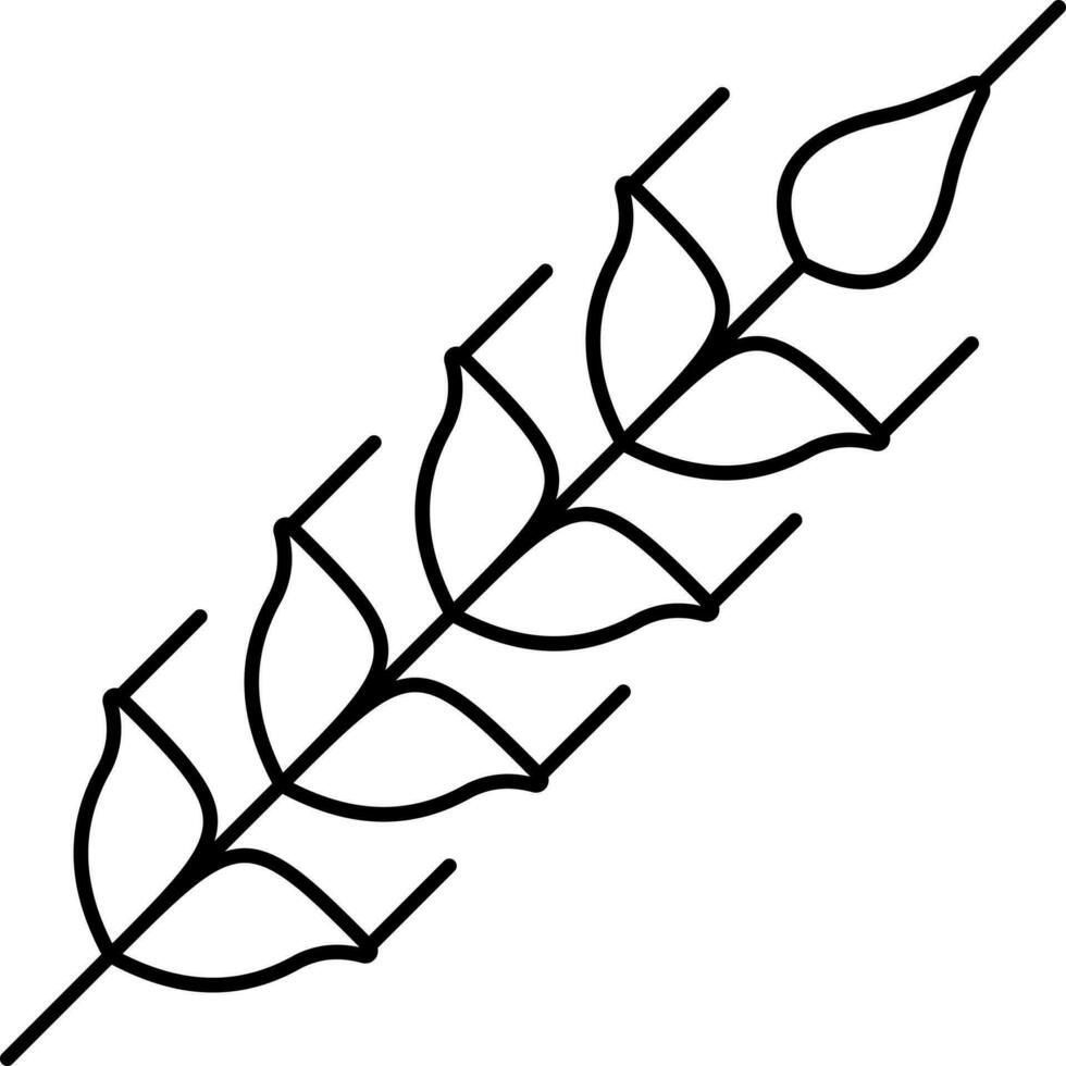 Wheat Stem Icon Or Symbol In Line Art. vector