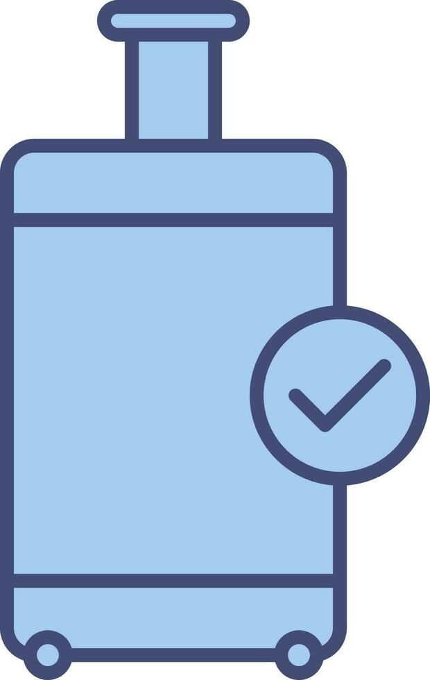 Luggage Checked Icon In Blue Color. vector