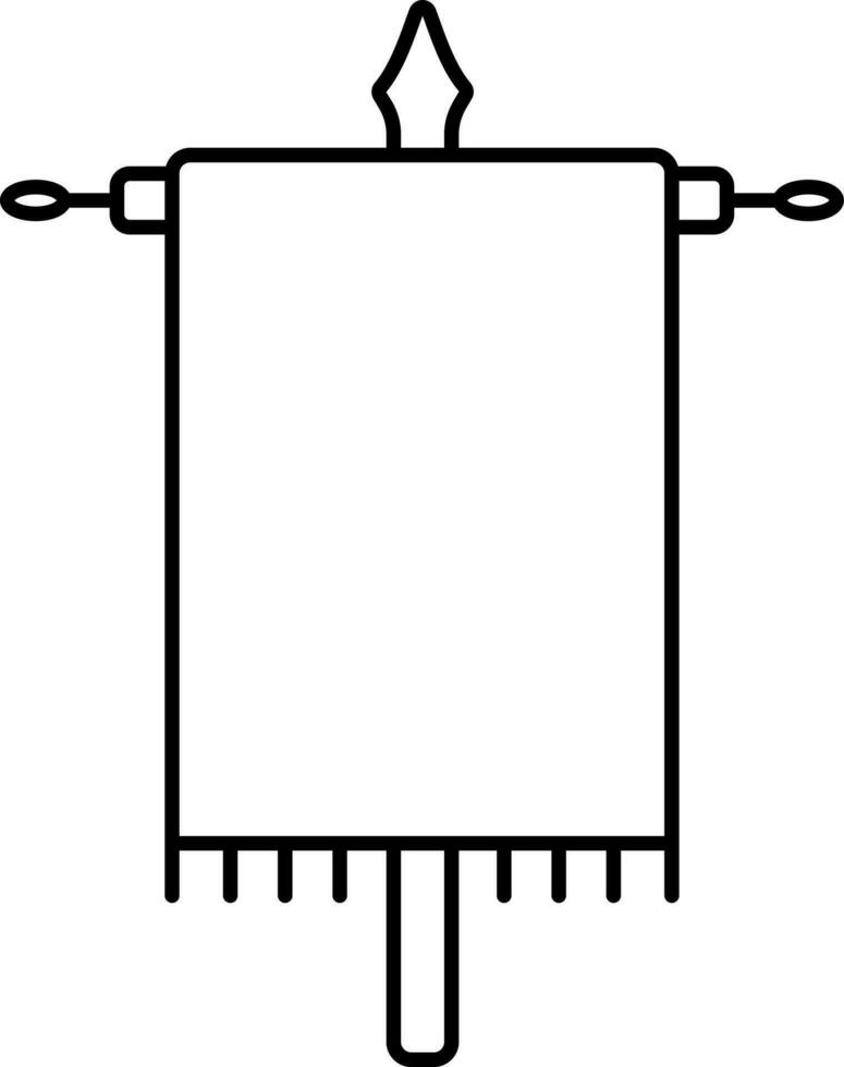 Isolated Vexillum Flag Icon In Line Art. vector