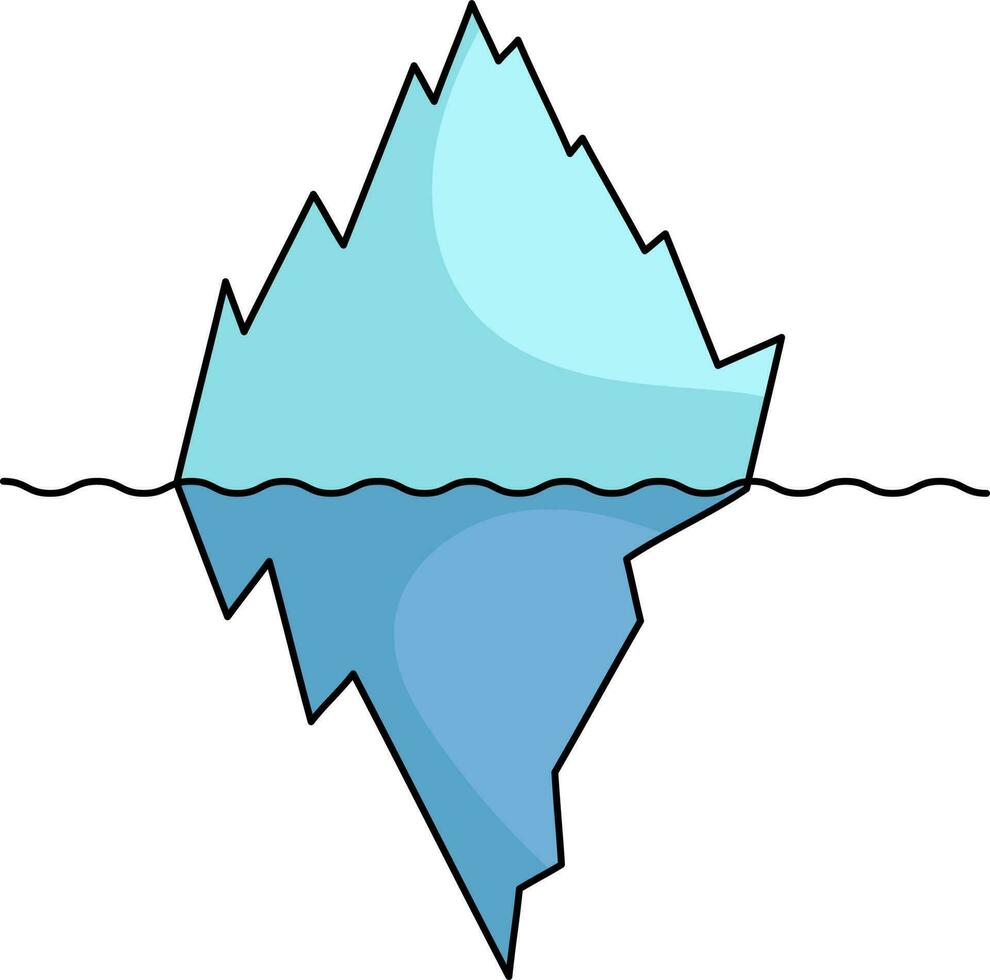 plano ilustración de iceberg azul icono. vector