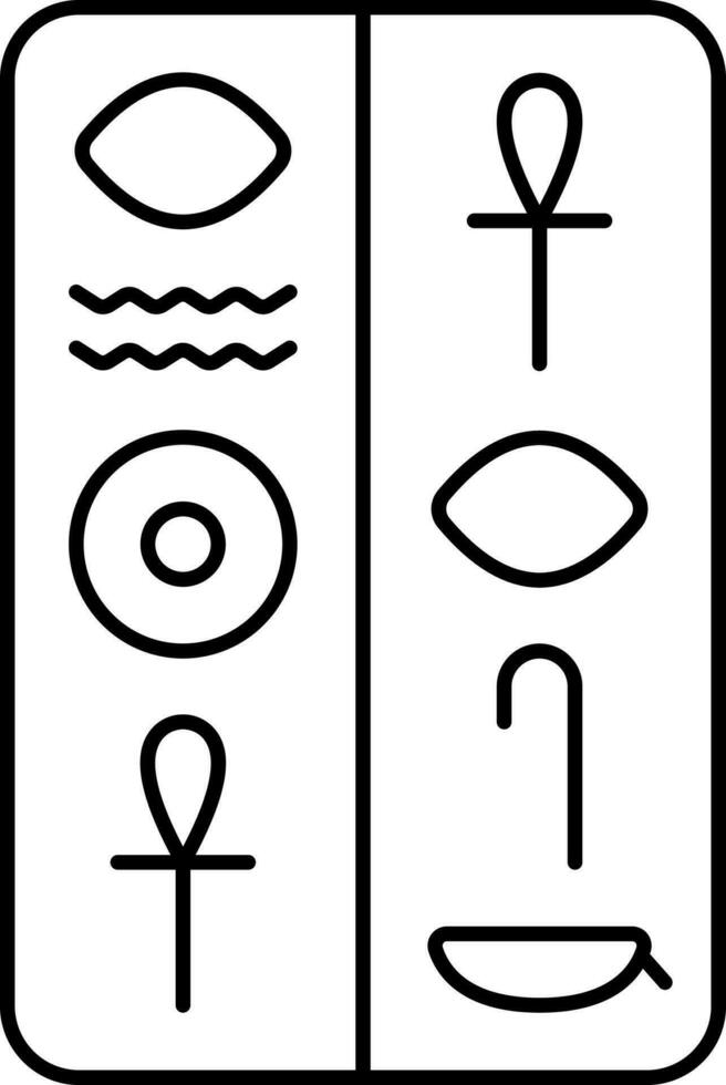 Hieroglyph Icon In Black Outline. vector