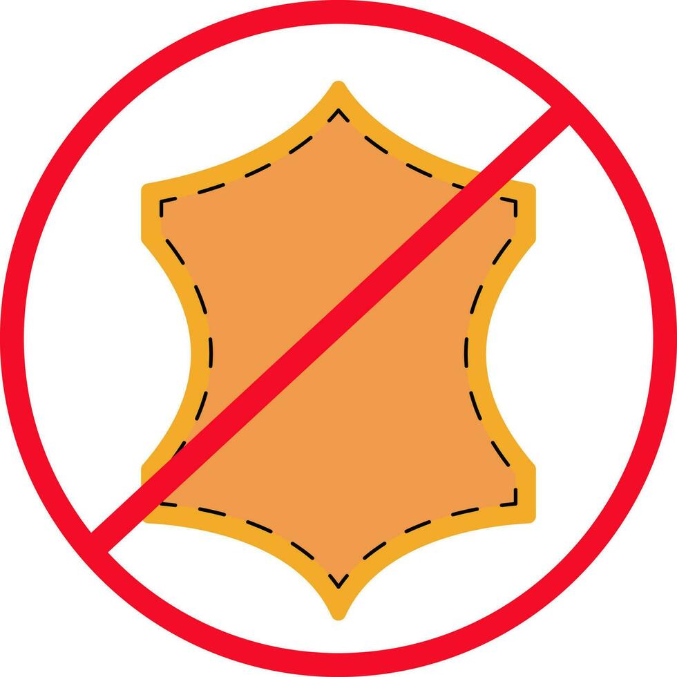 Stop Leather Icon Or Symbol In Red And Yellow Color. vector