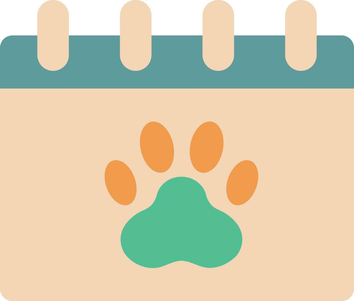 World Animal Day Calendar With Paw Symbol Or Icon In Peach And Green Color. vector