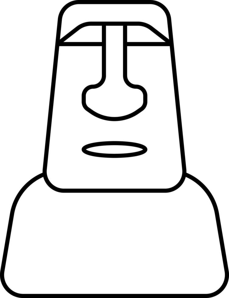 Moai Icon In Black Line Art. vector