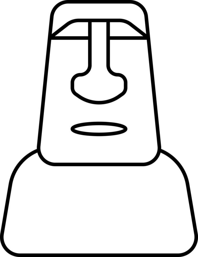 moai icono en negro línea Arte. vector