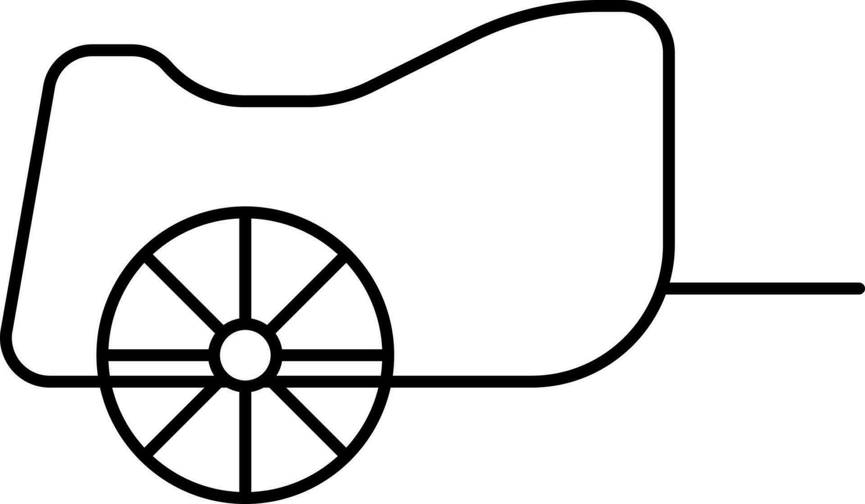 Chariot Vehicle Icon In Black Outline. vector