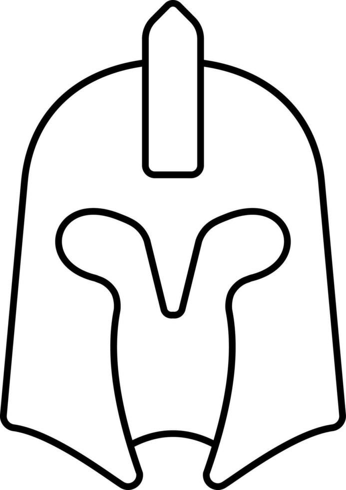 Isolated Knight Helmet Icon In Line Art. vector
