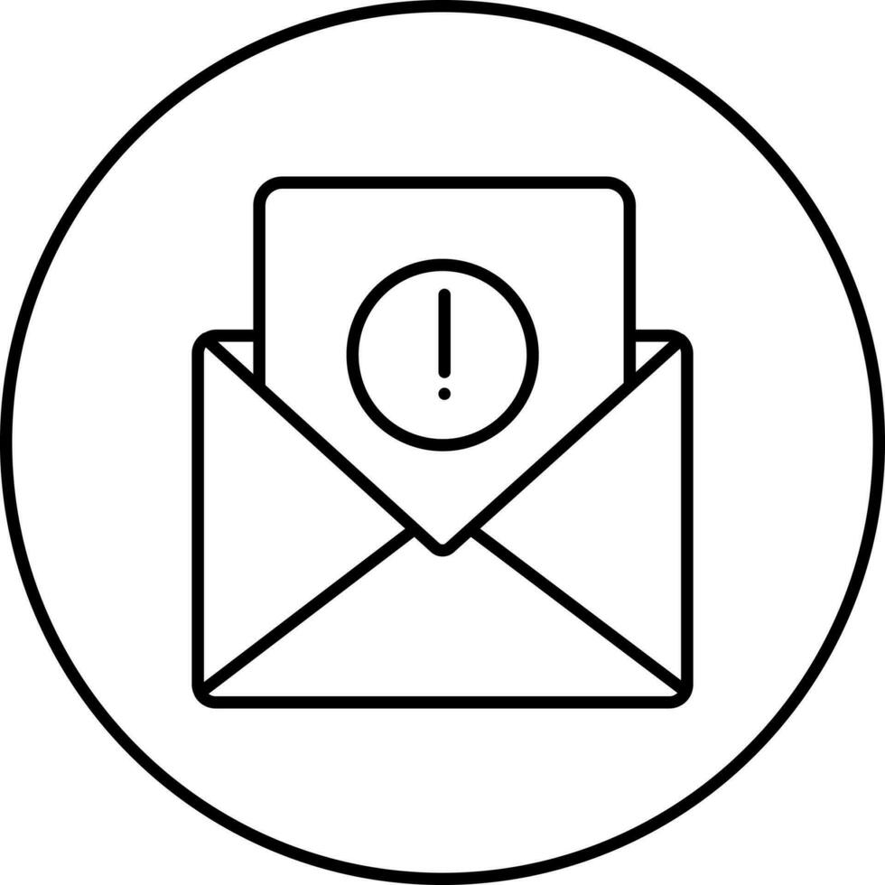 Warning Message Or Mail On Circle Icon In Line Art. 24144820 Vector Art