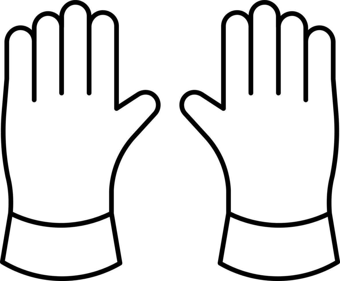 Gloves Icon In Black Outline. vector