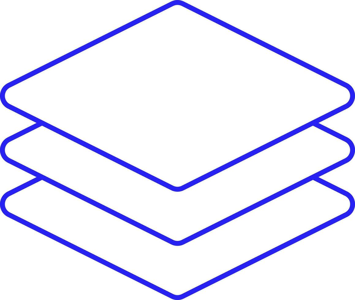 Blue Outline Illustration Of Layers Icon. vector