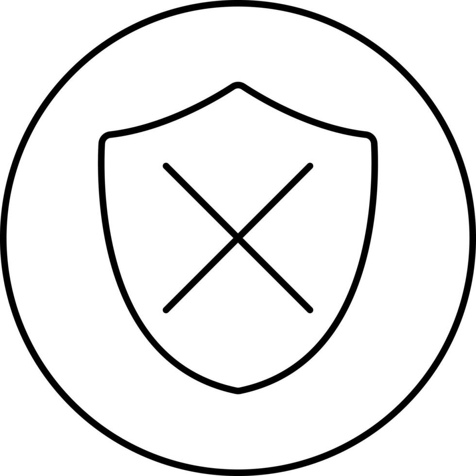 Denied Security Symbol On Circle Icon In Linear Style. vector
