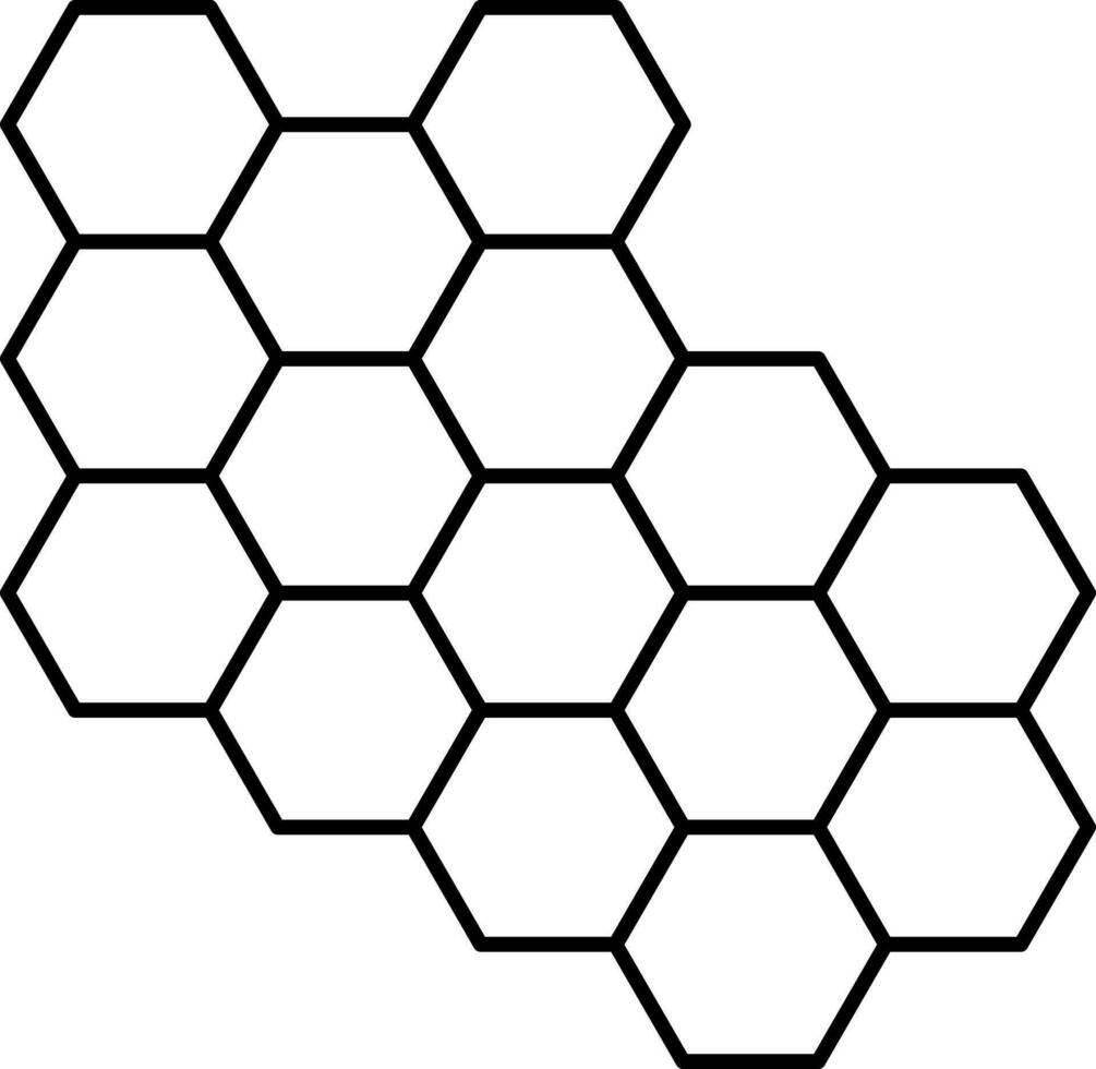 Honeycomb Icon In Black Line Art. vector