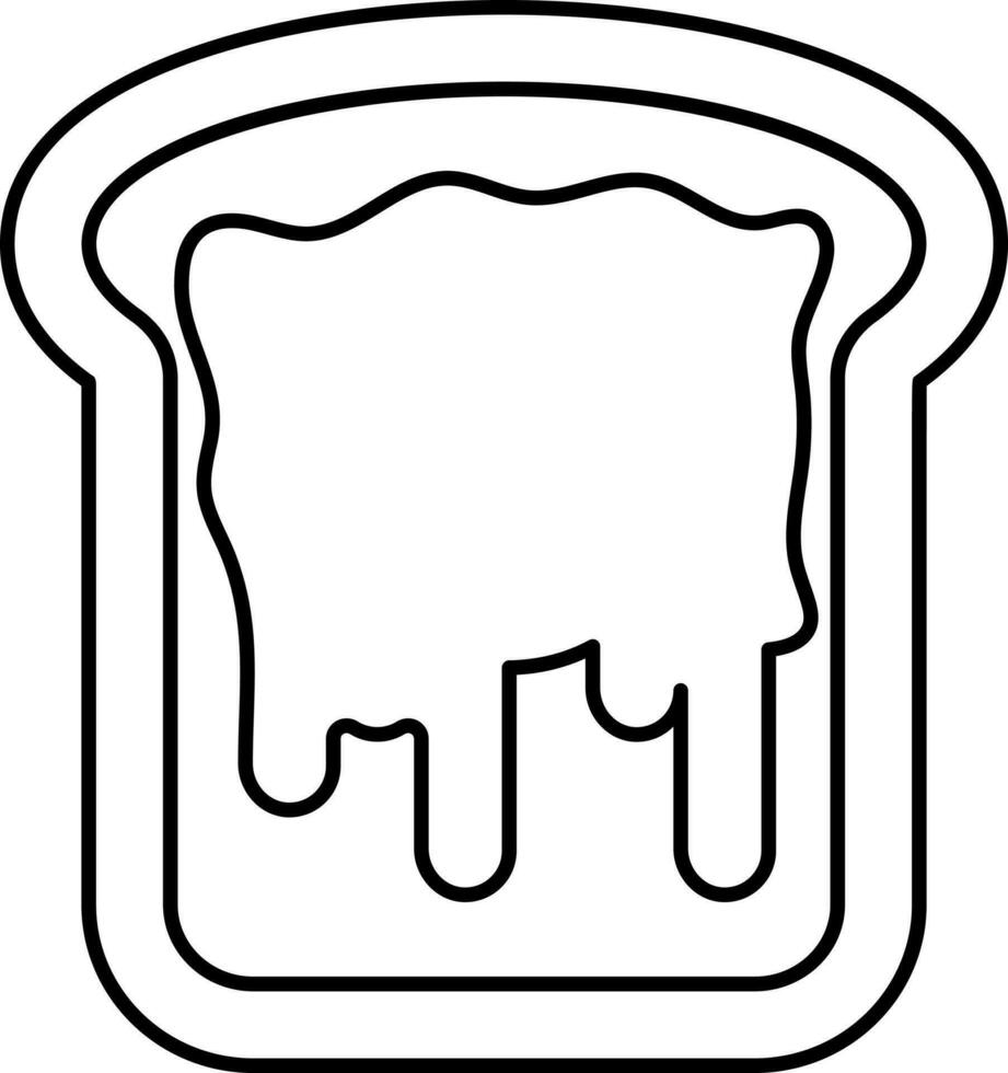 Linear Style Sauce Or Honey On Bread Icon. vector