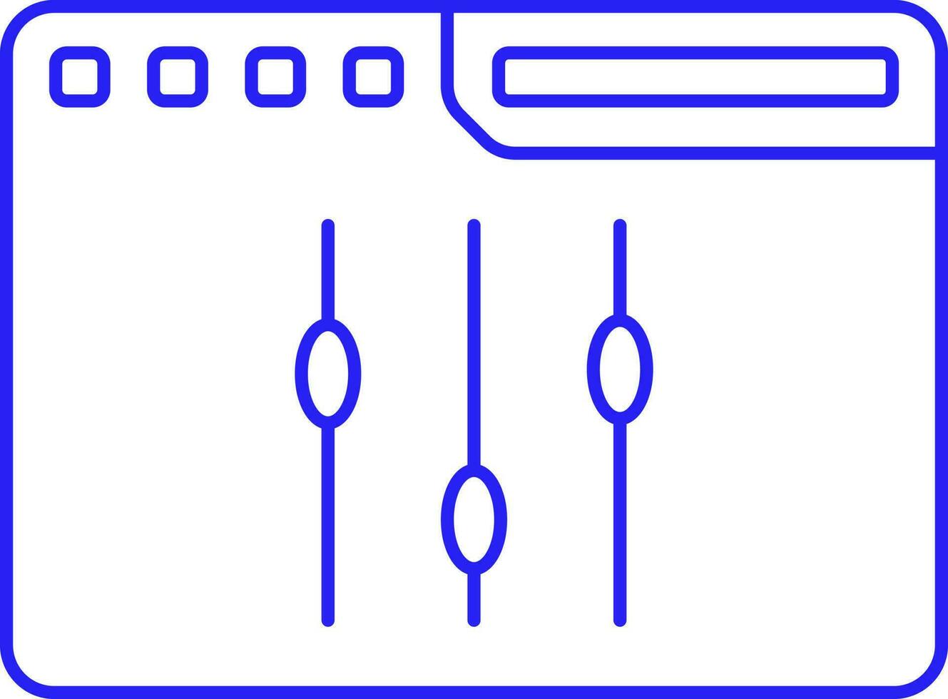Setting Slider Page Blue Stroke Icon. vector