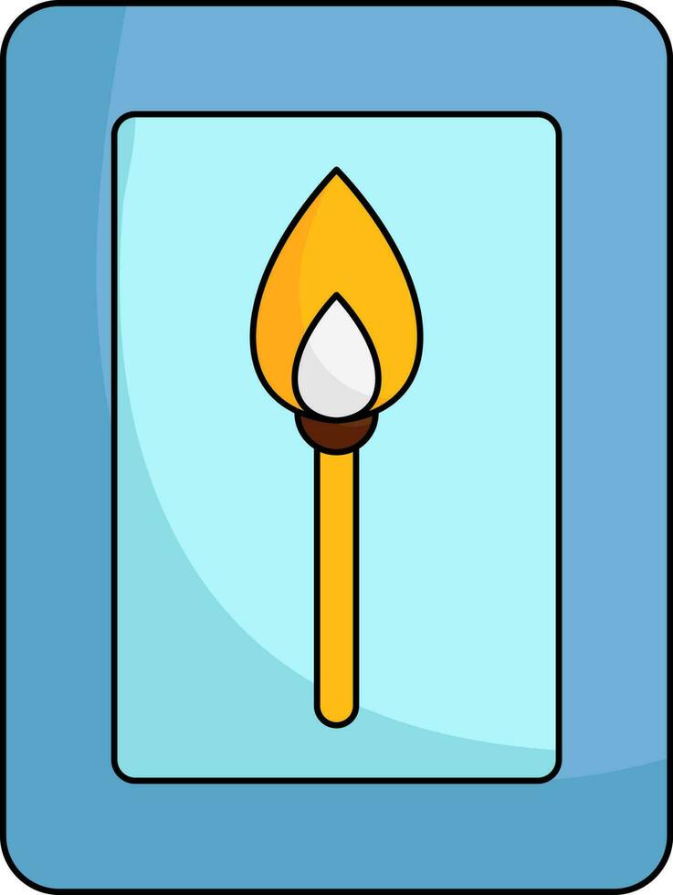 Flat Matchbox Icon In Yellow And Blue Color. vector