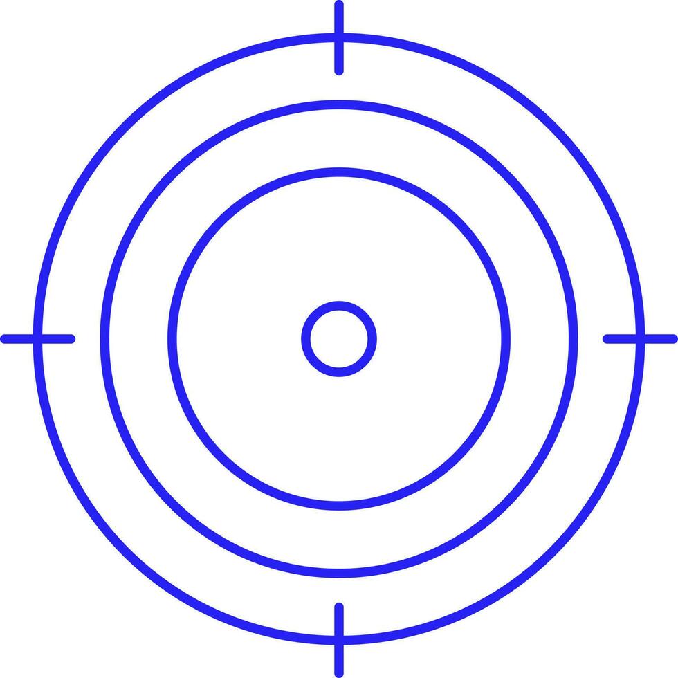 Target Point Icon In Blue Line Art. vector