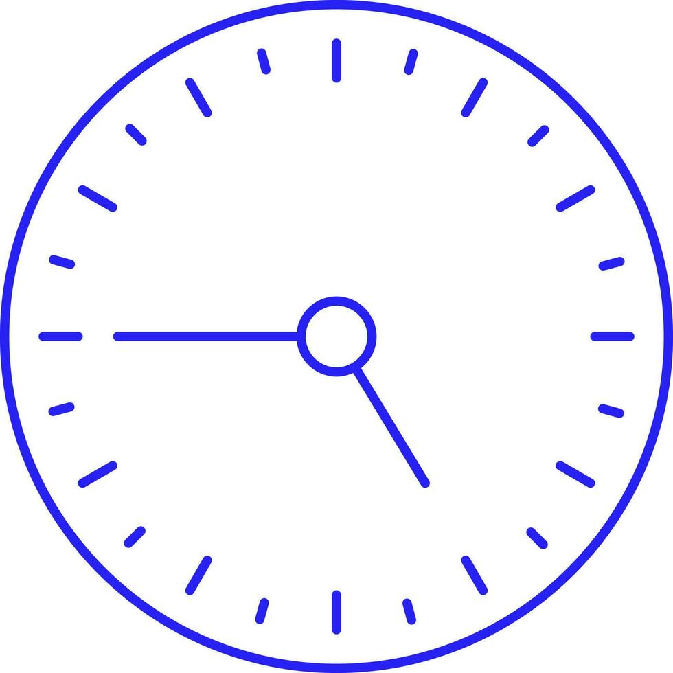 Isolated Clock Icon In Blue Stroke. vector