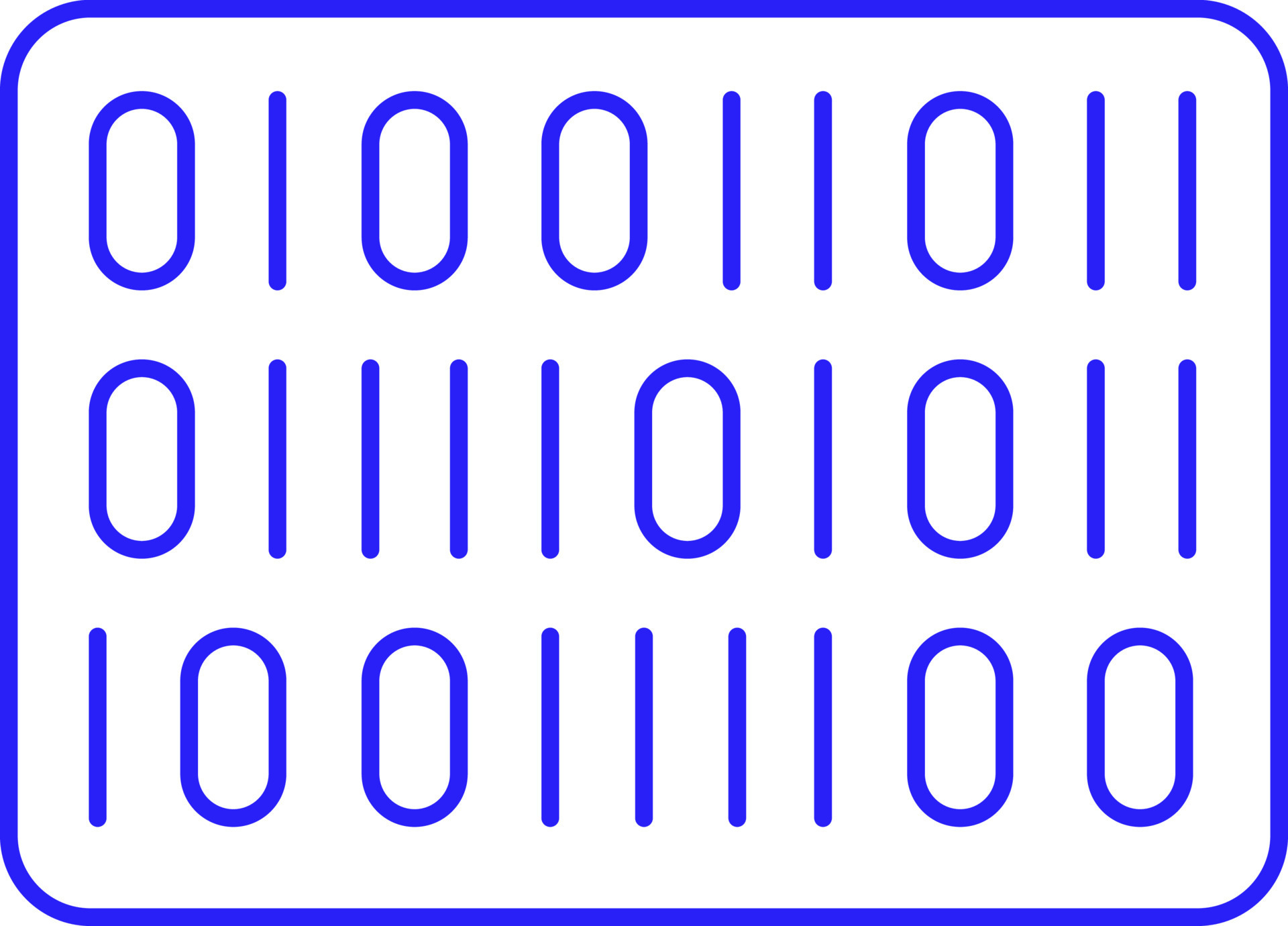 Binary Number Display Icon In Blue Outline. 24144857 Vector Art at Vecteezy