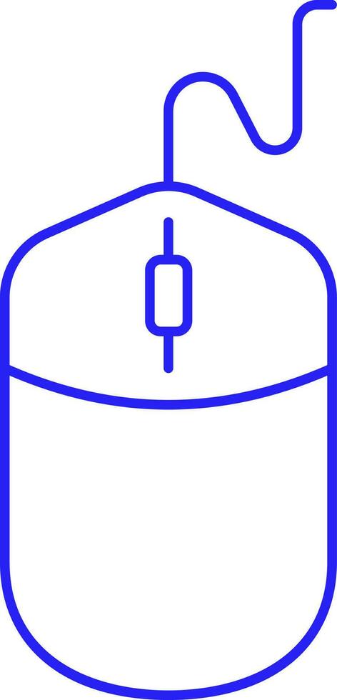 Computer Mouse Blue Outline Icon. vector