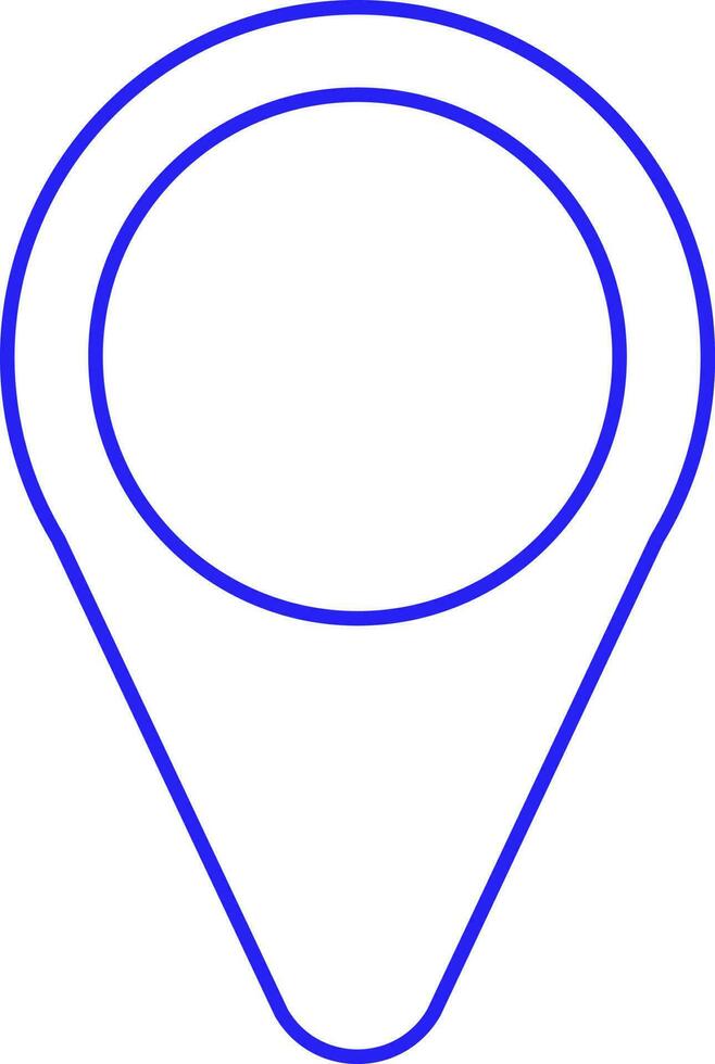 Blue Stroke Map Pin Icon Or Symbol. vector