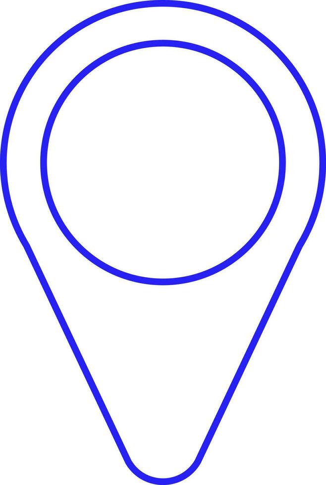 Blue Stroke Map Pin Icon Or Symbol. vector