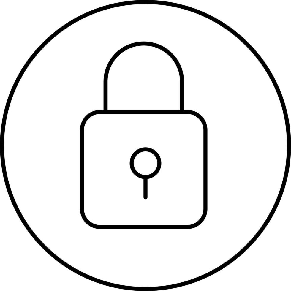 Isolated Lock On Circle Icon In Line Art. vector