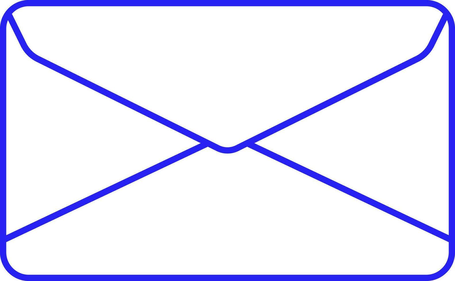 Blue Line Art Envelope Icon Or Symbol. vector