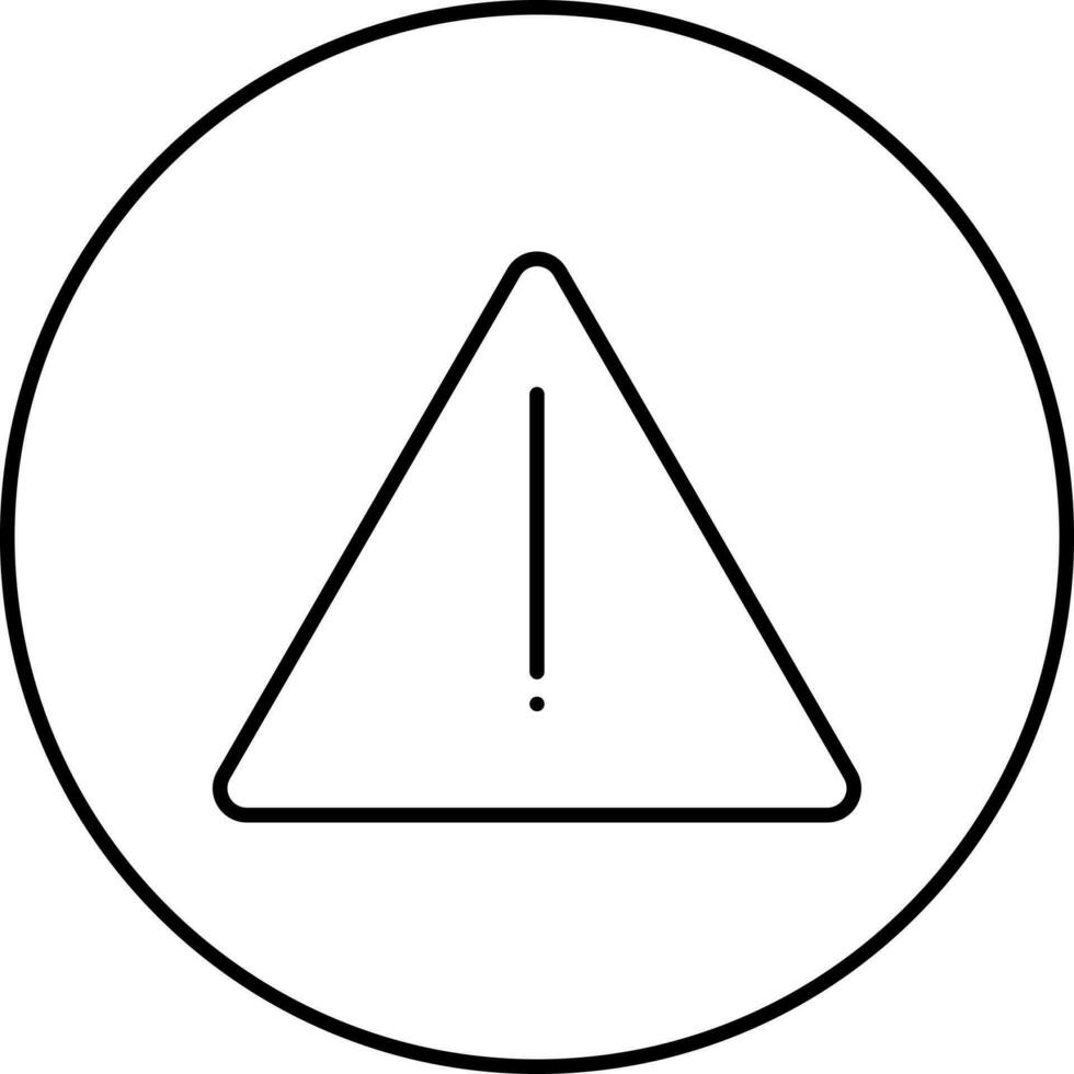 Black Linear Warning Symbol On Triangle And Circle Icon. vector