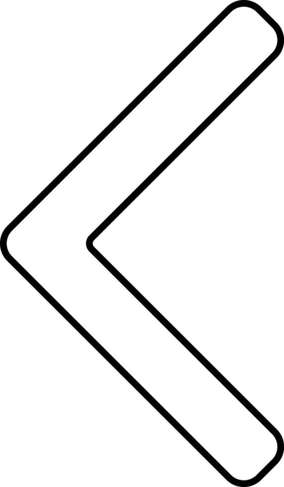 Back Triangle Arrow Icon In Line Art. vector