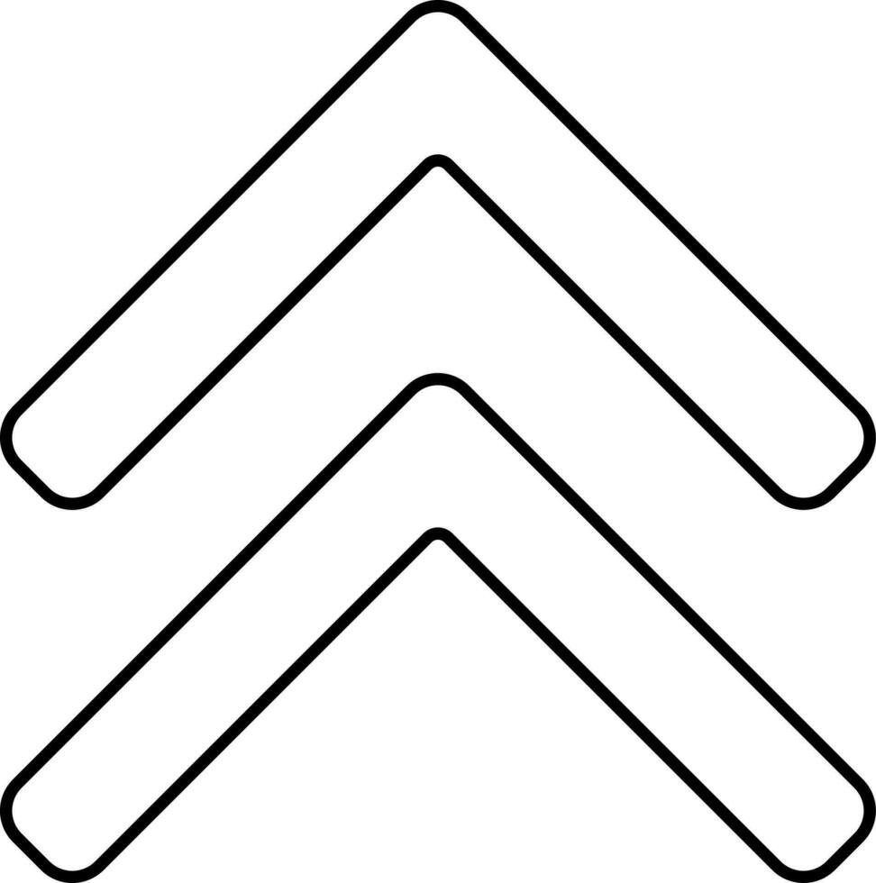 Double Up Triangle Arrow Black Linear Icon. vector