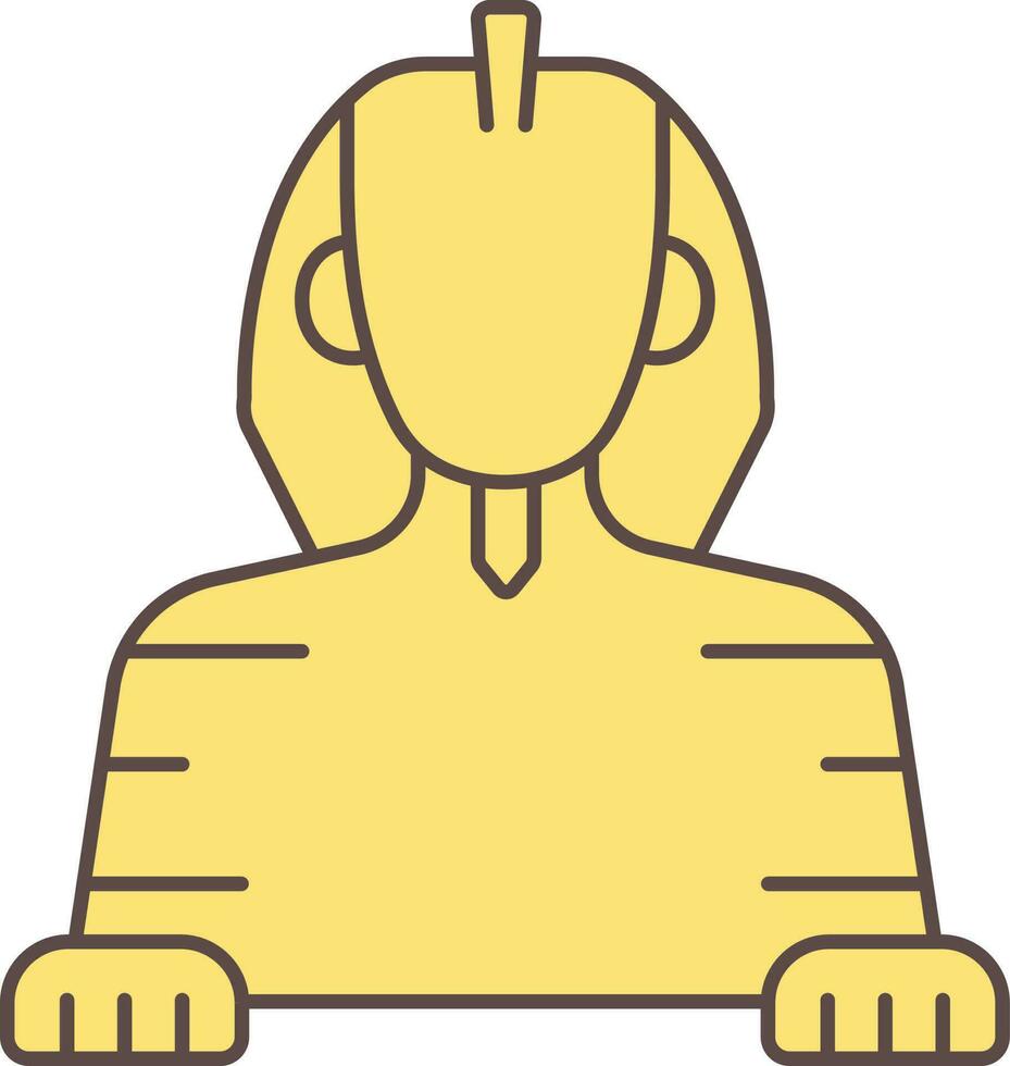 Pharaoh Monarchical Icon In Yellow Color. vector