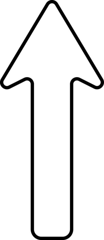 Isolated Up Arrow Icon In Black Line Art. vector