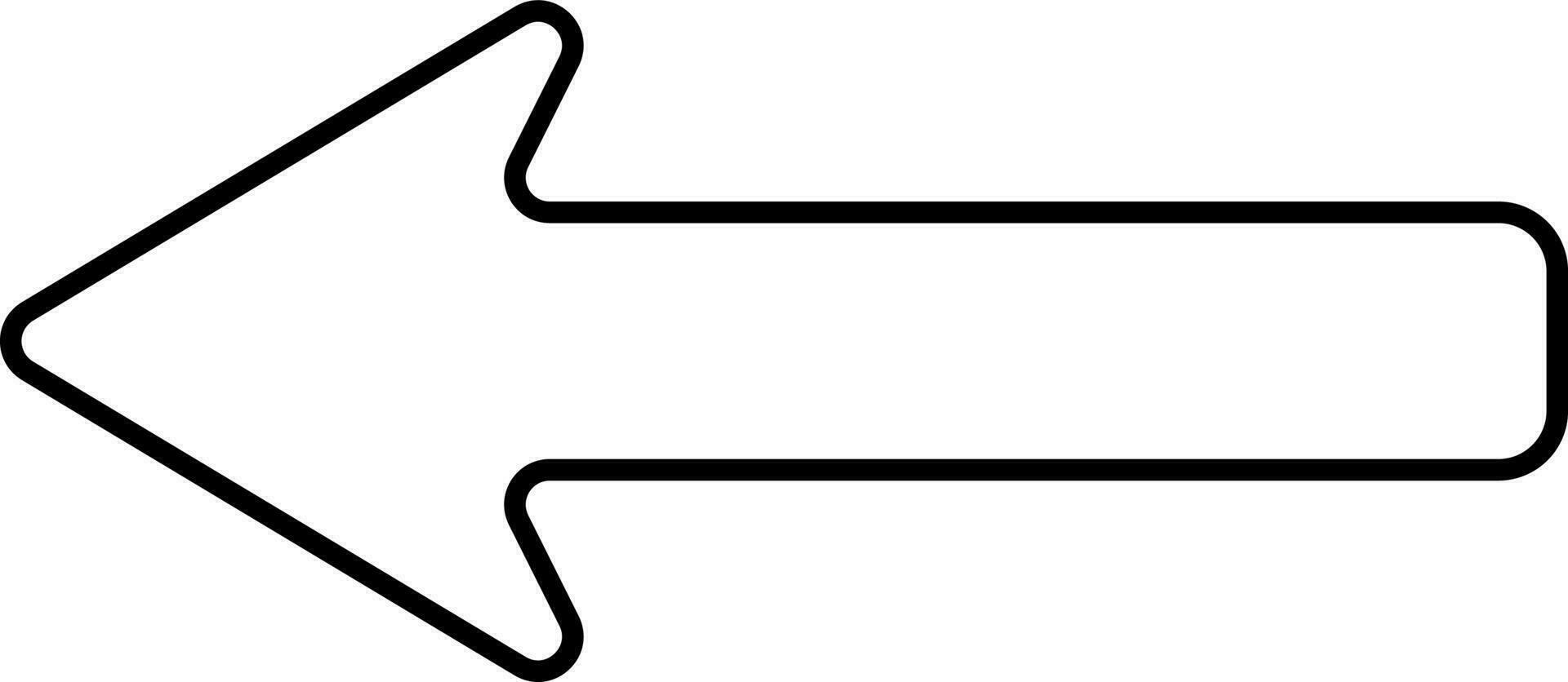 Black Linear Style Back Arrow Icon Or Symbol. vector