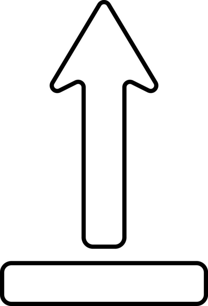 Black Up Arrow Icon In Thin Line Art. vector