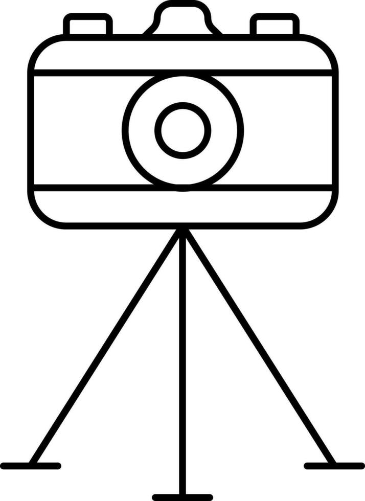 Isolated Camera On Stand Icon In Line Art. vector