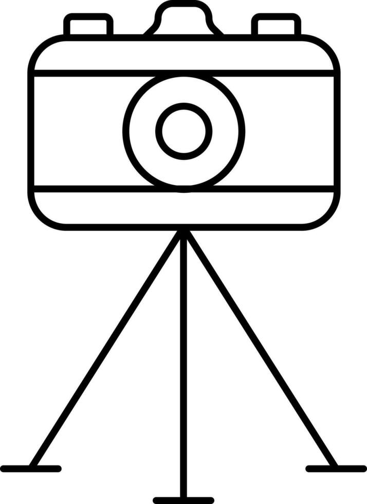 Isolated Camera On Stand Icon In Line Art. vector