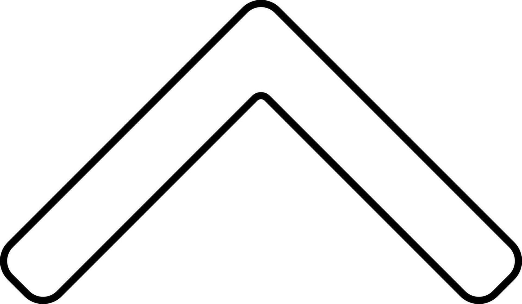 Black Thin Line Art Of Triangle Up Arrow Icon. vector