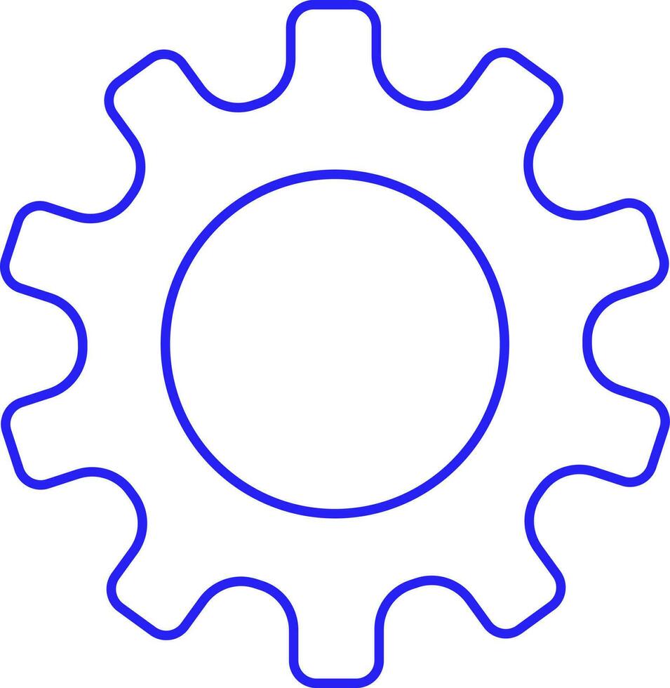 Blue Stroke Setting Icon Or Symbol. vector
